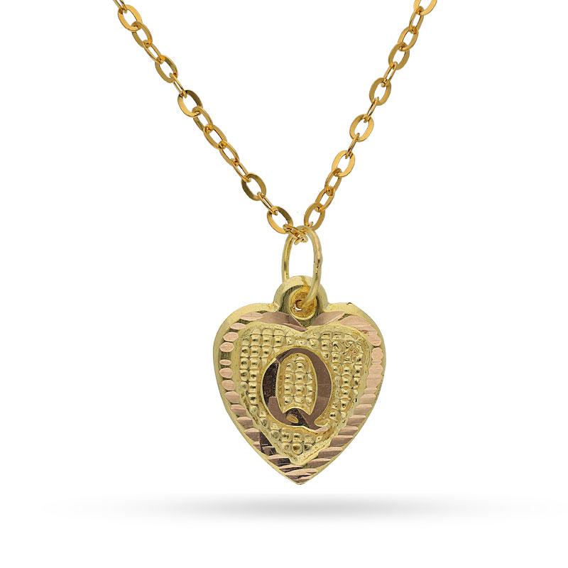 Gold Necklace (Chain with Alphabet Pendant) 18KT - FKJNKL1452