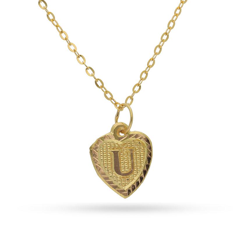 Gold Necklace (Chain with Alphabet Pendant) 18KT - FKJNKL1452