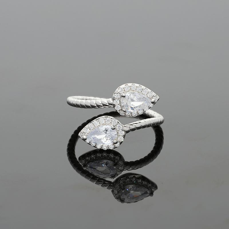 Sterling Silver 925 Pear Shaped Ring - FKJRNSL2675