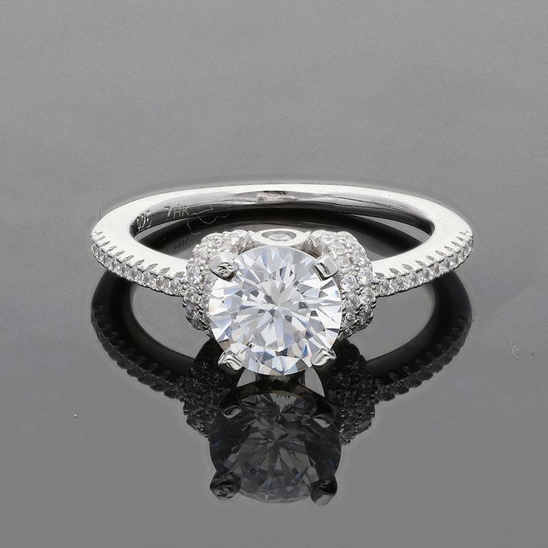 Sterling Silver 925 Round Solitaire Ring - FKJRNSL2455