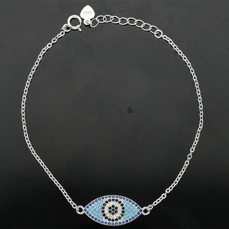 Sterling Silver 925 Evil Eye Bracelet - FKJBRLSL2300