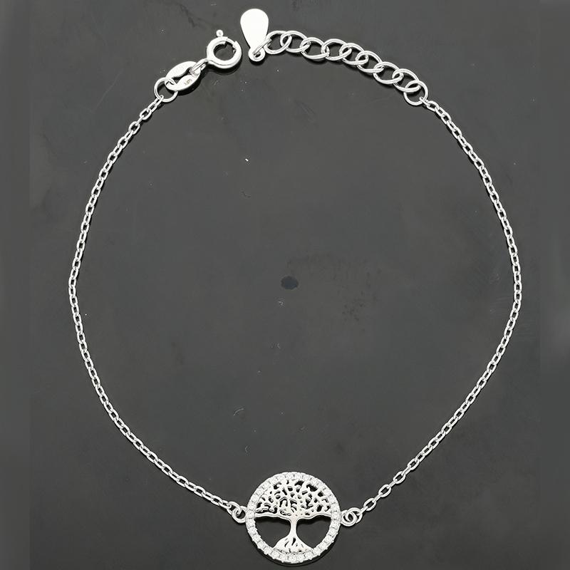 Sterling Silver 925 Round Shaped Tree Bracelet - FKJBRLSL2303
