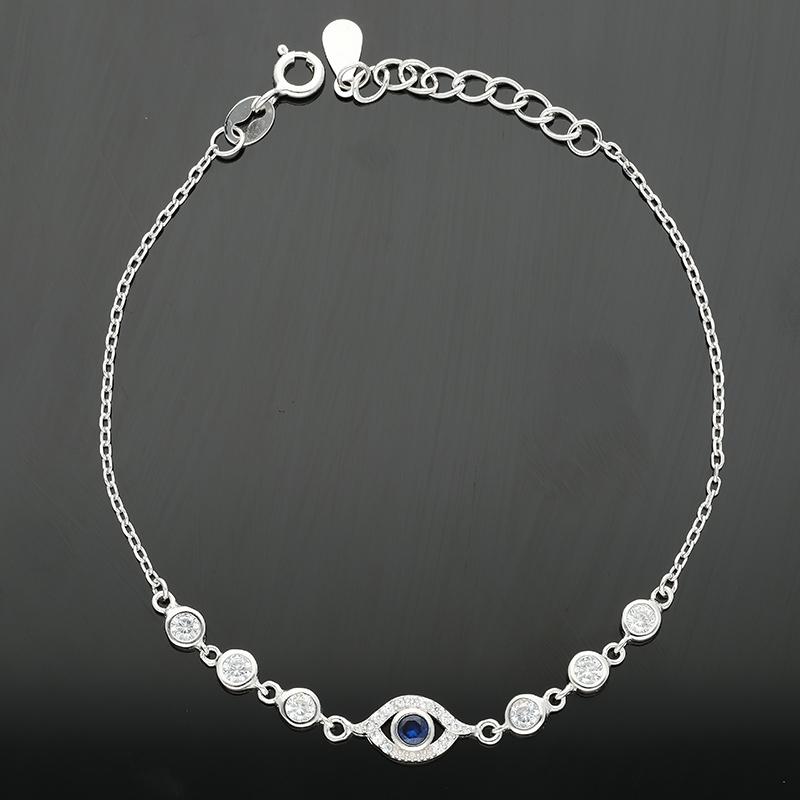 Sterling Silver 925 Evil Eye Bracelet - FKJBRLSL2314