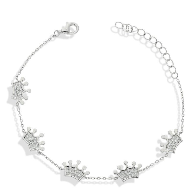 Sterling Silver 925 Crowns Bracelet - FKJBRLSL2320