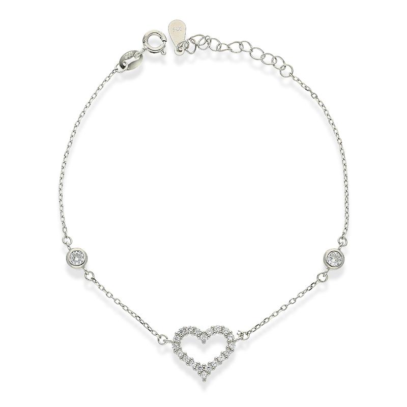 Sterling Silver 925 Heart Bracelet - FKJBRLSL2321