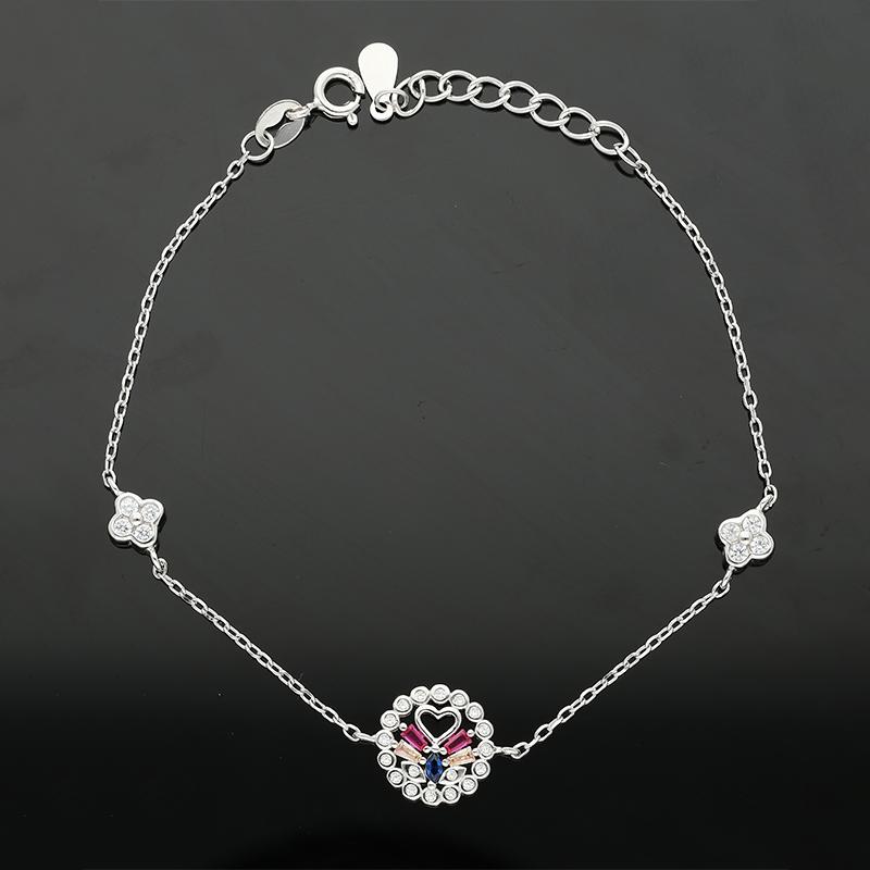Sterling Silver 925 Round Shaped Heart Bracelet - FKJBRLSL2322
