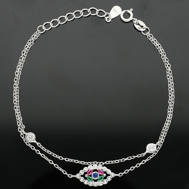 Sterling Silver 925 Eye Shaped Bracelet - FKJBRLSL2327