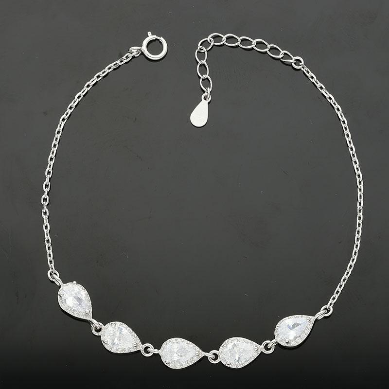 Sterling Silver 925 Pear Bracelet - FKJBRLSL2350