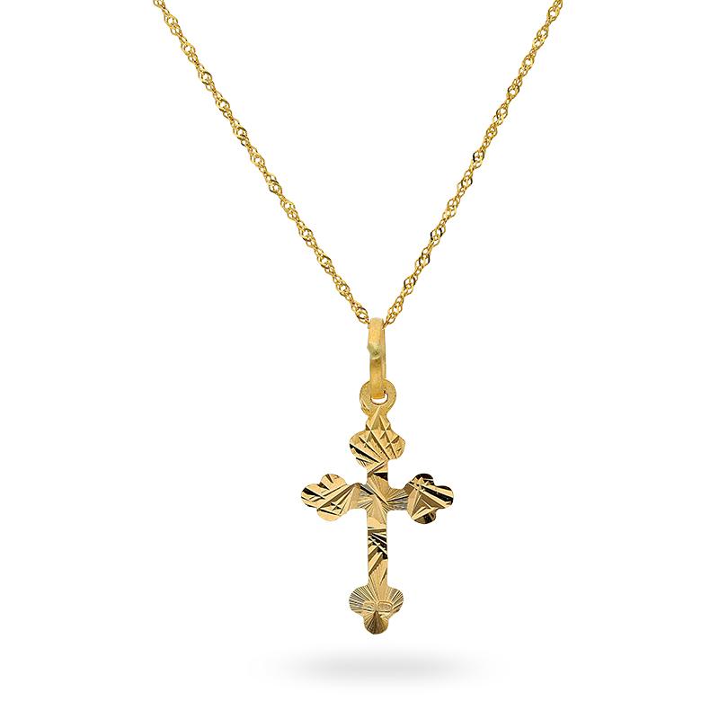 Gold Necklace (Chain with Cross Pendant) 22KT - FKJNKL22K2187