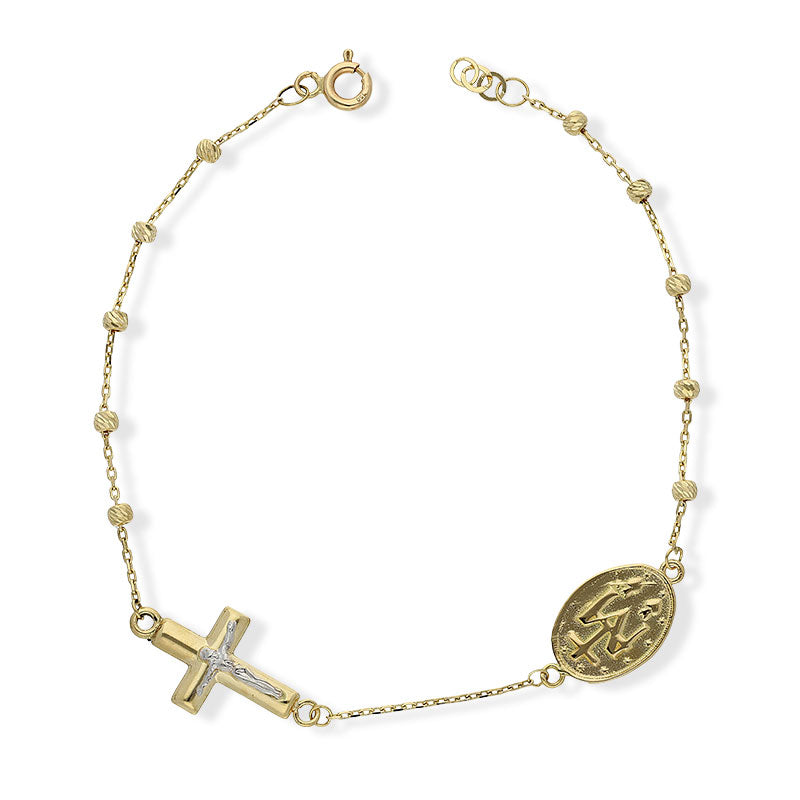 Gold Mother Mary & Jesus Bracelet 18KT - FKJBRL18KU1001