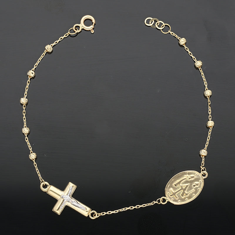 Gold Mother Mary & Jesus Bracelet 18KT - FKJBRL18KU1001