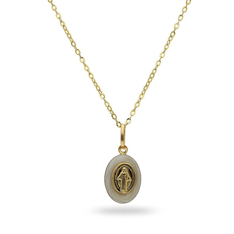 Gold Necklace (Chain with Mother Mary Pendant) 18KT - FKJNKL18KU1008