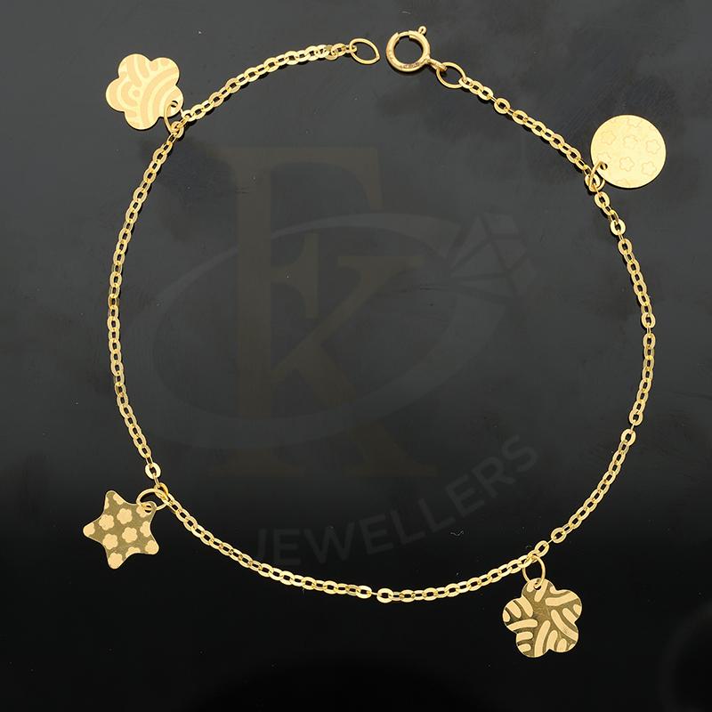 Gold Hanging Charms Bracelet 22KT - FKJBRL22K2398