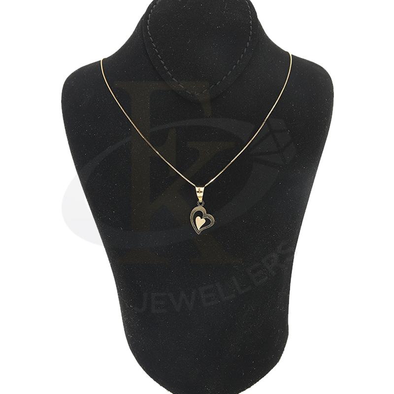 Gold Necklace (Chain with Twisted Heart Pendant) 18KT - FKJNKL18K2303