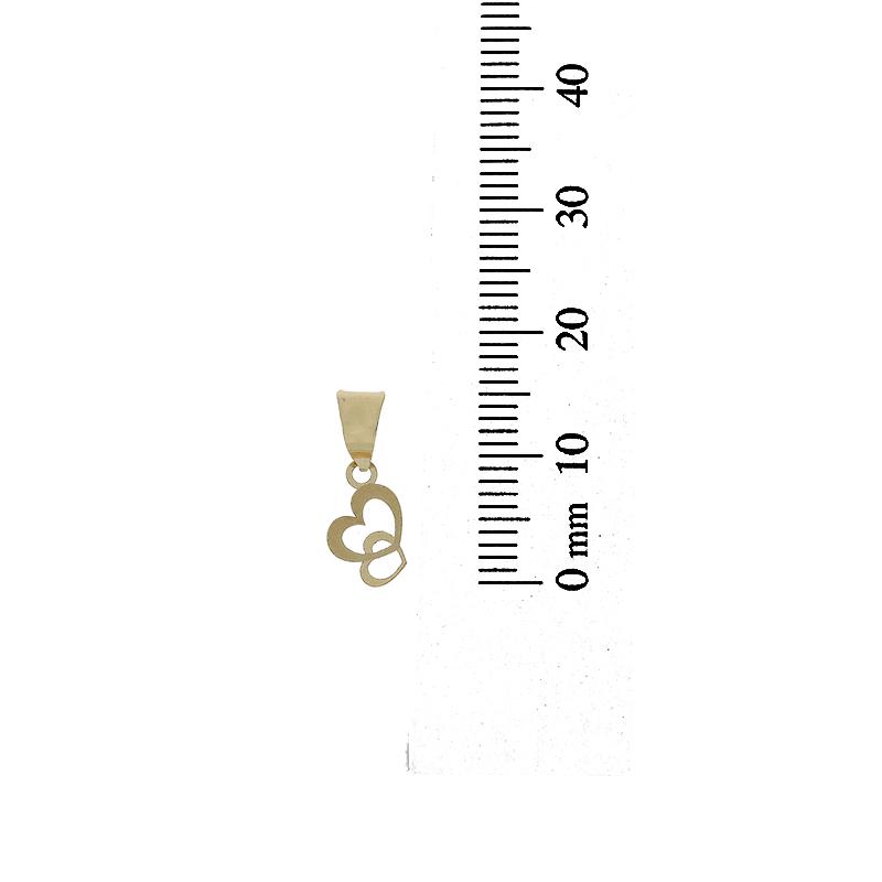 Gold Twin Hearts Pendant 18KT - FKJPND18K2335