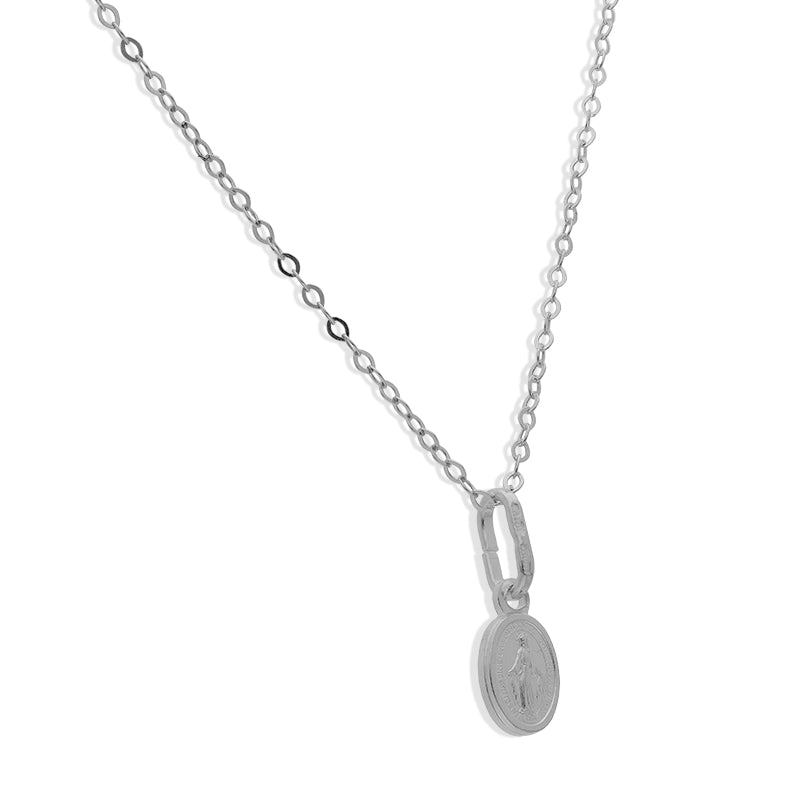 Sterling Silver 925 Necklace (Chain with Mother Mary Pendant) - FKJNKLSLU1015
