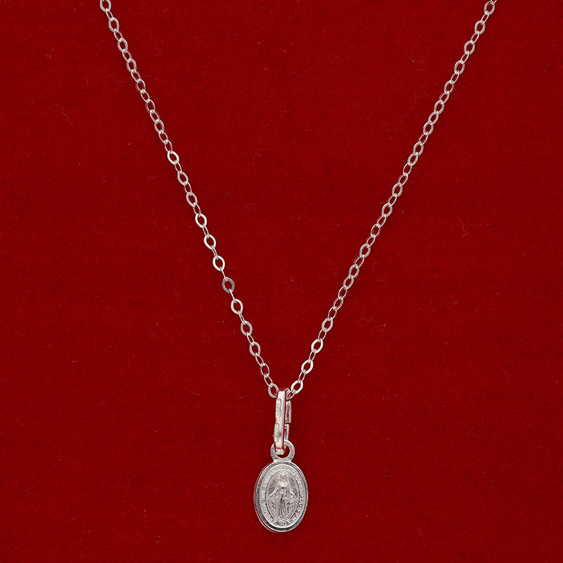 Sterling Silver 925 Necklace (Chain with Mother Mary Pendant) - FKJNKLSLU1015