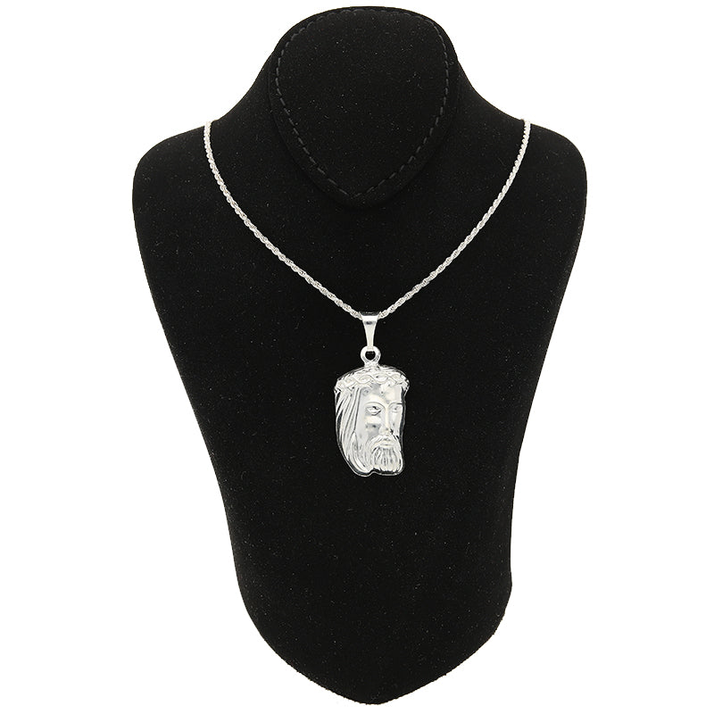 Sterling Silver 925 Necklace (Chain with Jesus Christ Pendant) - FKJNKLSLU1022