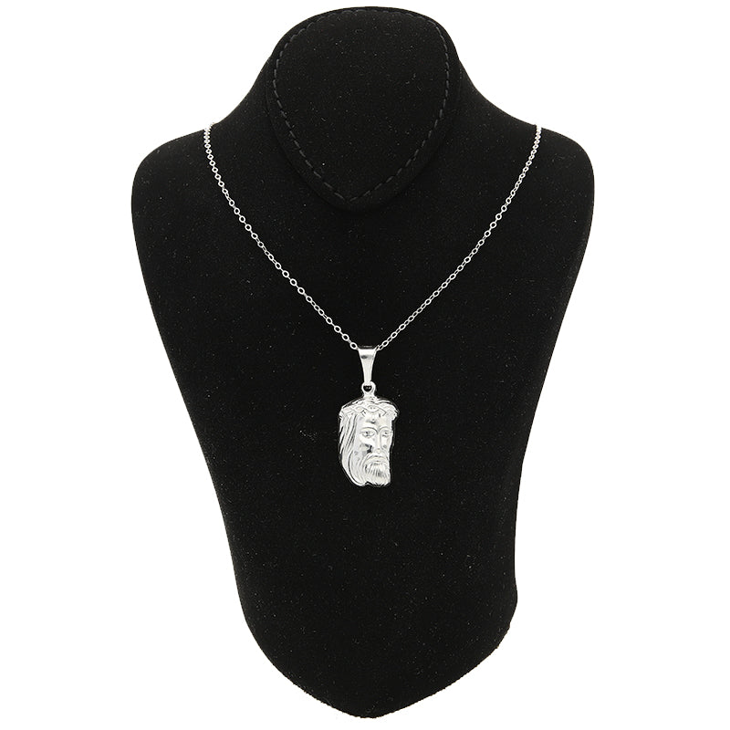 Sterling Silver 925 Necklace (Chain with Jesus Christ Pendant) - FKJNKLSLU1021