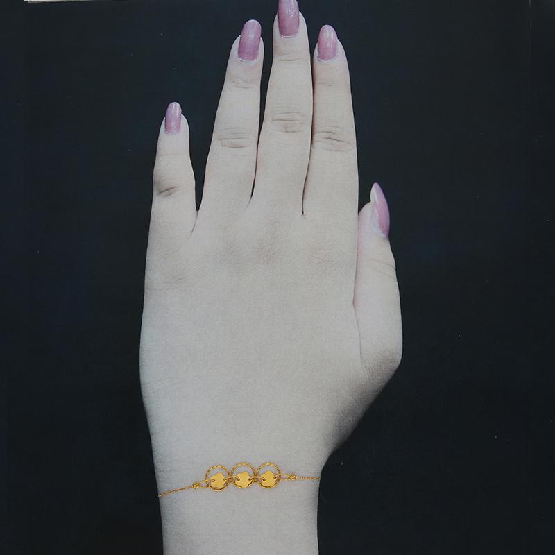 Gold Flower Shaped Bracelet 21KT - FKJBRL21K2424