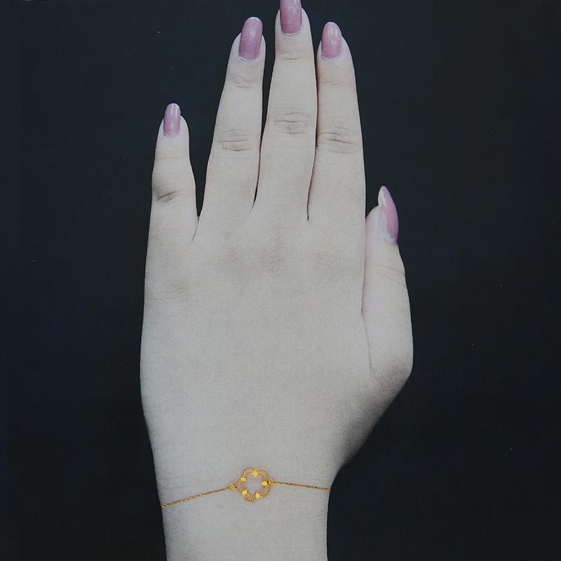 Gold Flower Shaped Bracelet 21KT - FKJBRL21K2423