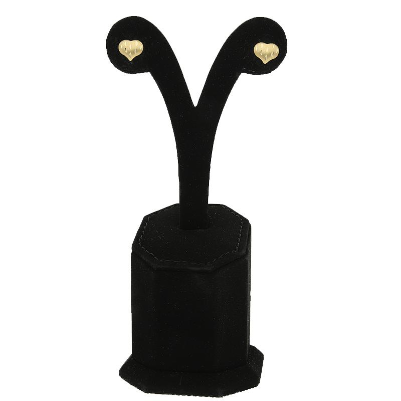 Gold Heart Shaped Stud Earrings 18KT - FKJERN18K2297