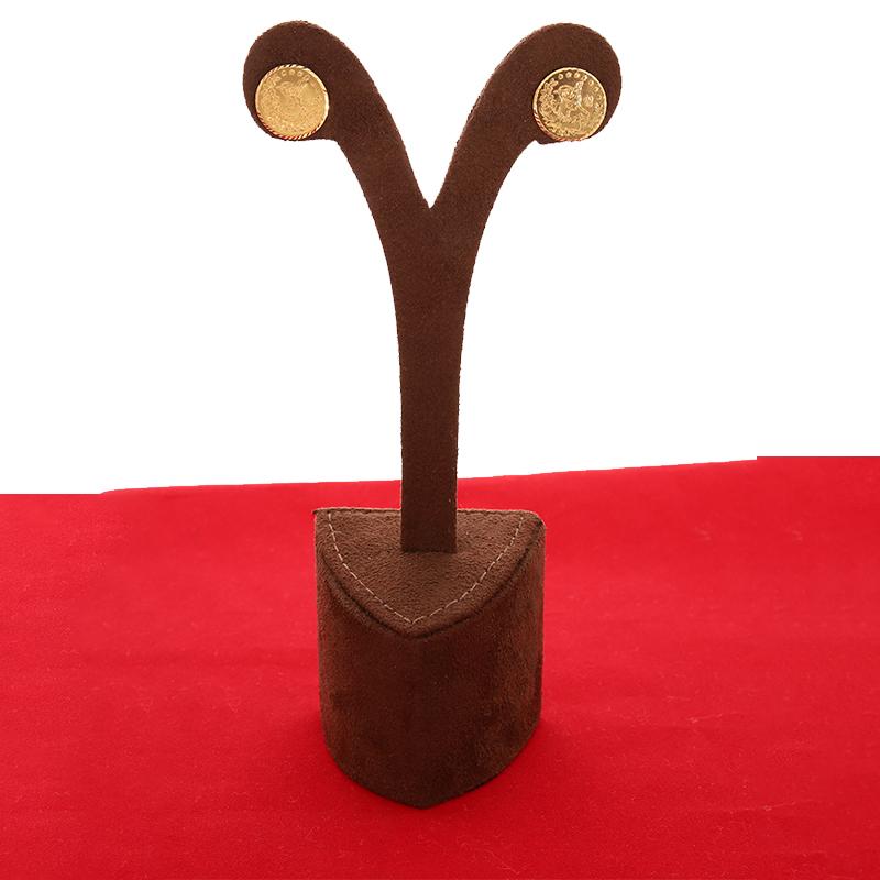 Gold Coin Shaped Stud Earrings 21KT - FKJERN21K2424