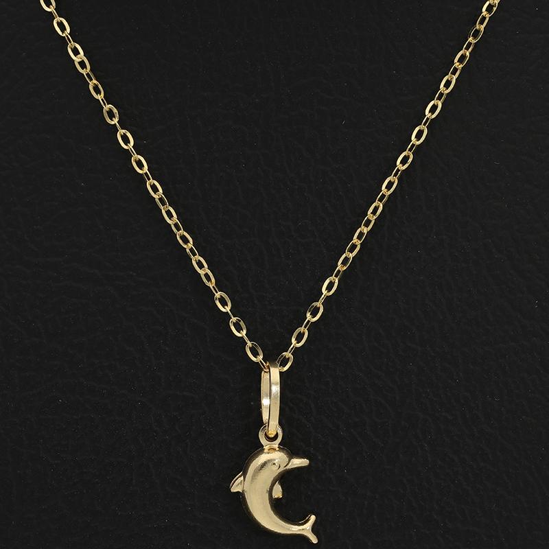 Gold Necklace (Chain with Dolphin Pendant) 18KT - FKJNKL18K2520