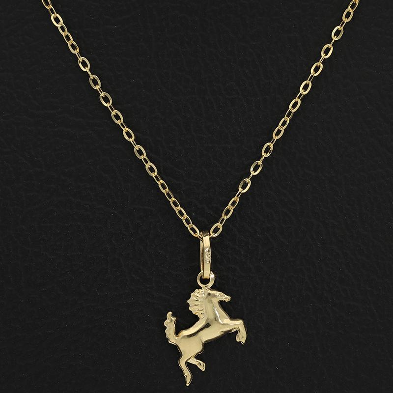 Gold Necklace (Chain with Horse Pendant) 18KT - FKJNKL18K2524