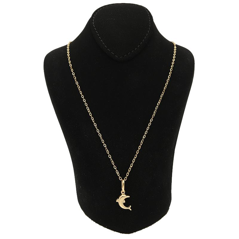 Gold Necklace (Chain with Dolphin Pendant) 18KT - FKJNKL18K2520