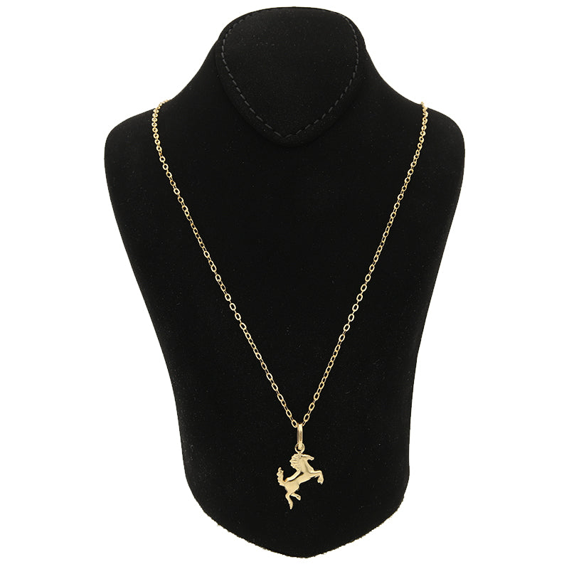 Gold Necklace (Chain with Horse Pendant) 18KT - FKJNKL18KU1100