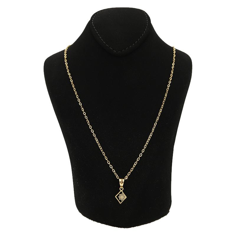 Gold Necklace (Chain with Flower Pendant) 18KT - FKJNKL18K2529