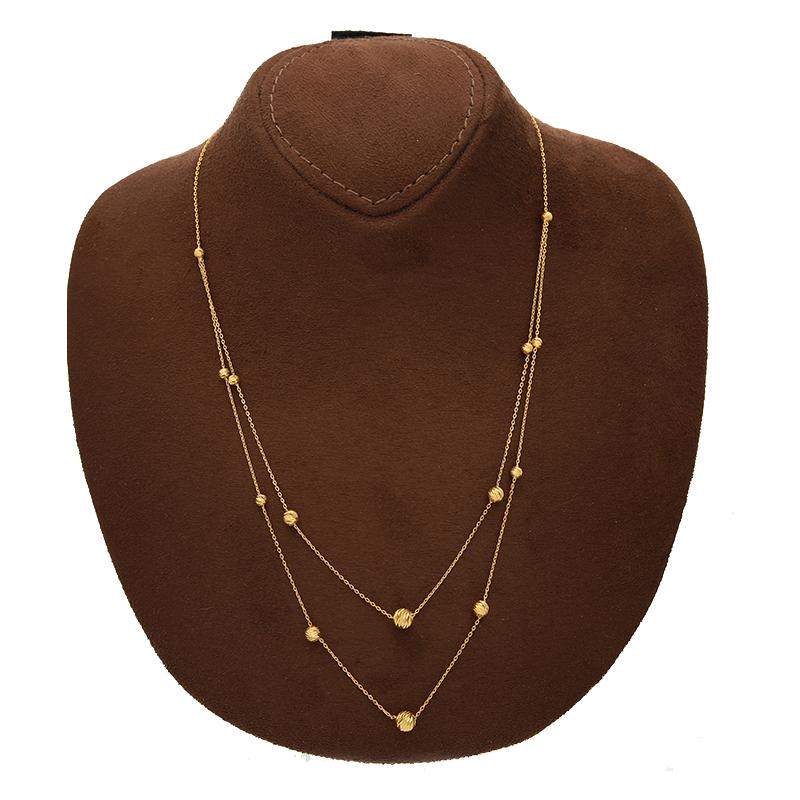 Gold Ball Necklace 21KT - FKJNKL21K2543