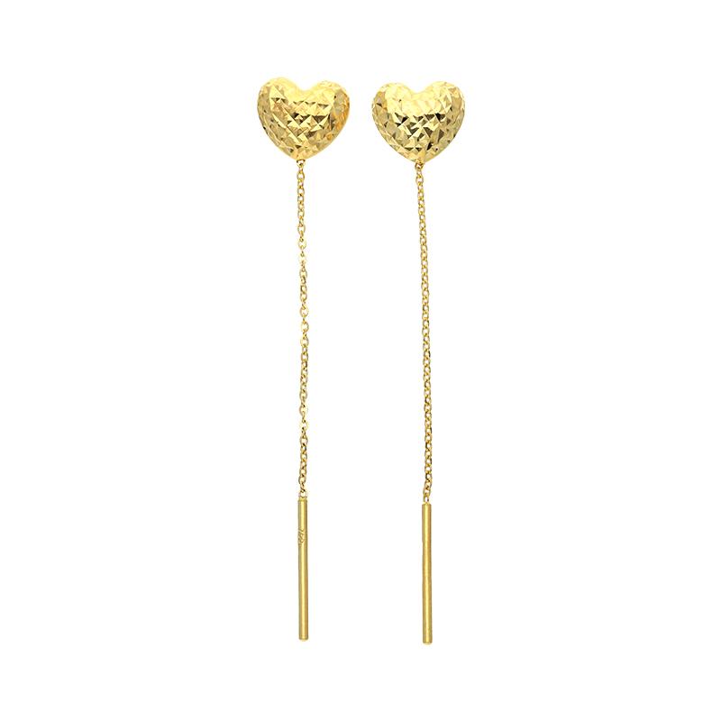 Gold Heart Shaped Tic-Tac Earrings 18KT - FKJERN18K2447