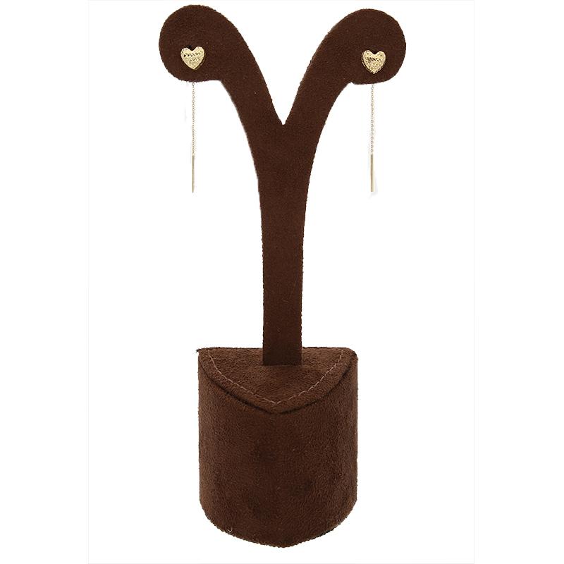 Gold Heart Shaped Tic-Tac Earrings 18KT - FKJERN18K2447