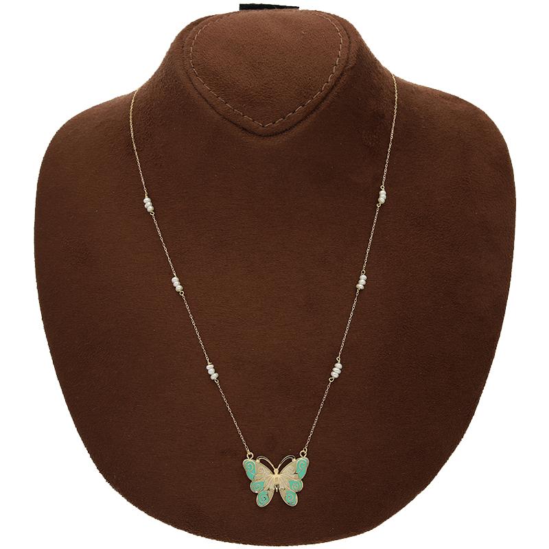 Gold Butterfly Necklace 18KT - FKJNKL18K2550