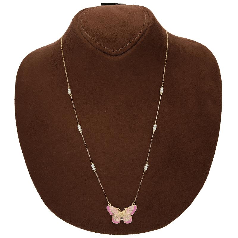 Gold Butterfly Necklace 18KT - FKJNKL18K2552