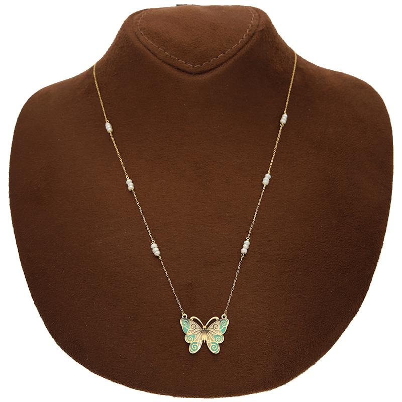 Gold Butterfly Necklace 18KT - FKJNKL18K2555