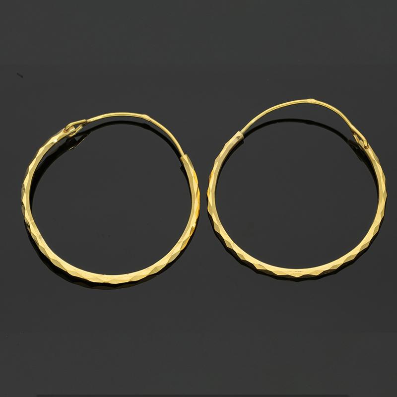 Gold Clip on Hoop Earrings 18KT - FKJERN18K2463
