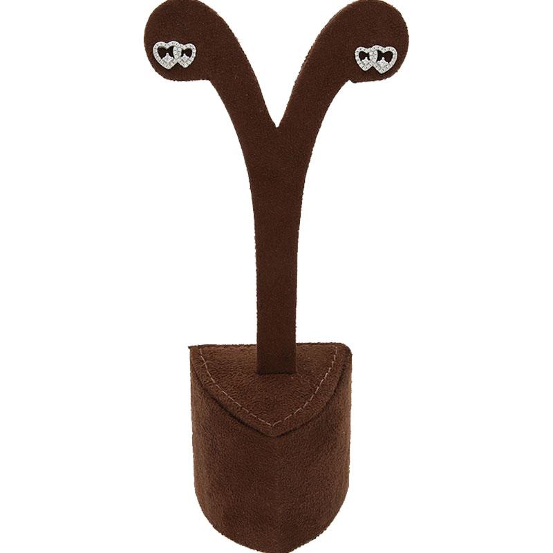 Sterling Silver 925 Twin Hearts Stud Earrings - FKJERNSL2468