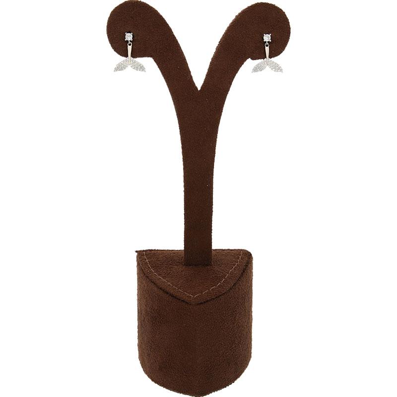 Sterling Silver 925 Whale Tail With Solitaire Drop Earrings - FKJERNSL2480