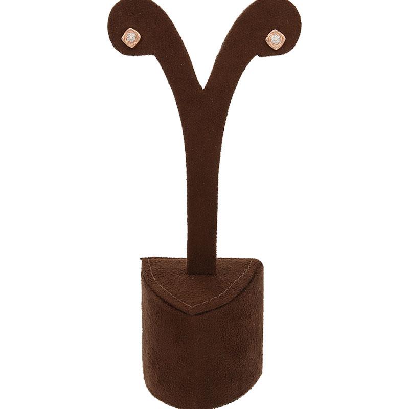 Sterling Silver 925 Rose Gold Plated Flower Stud Earrings - FKJERNSL2487