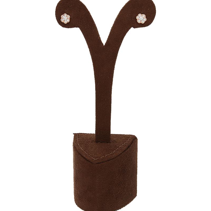 Sterling Silver 925 Rose Gold Plated Flower Shaped Solitaires Stud Earrings - FKJERNSL2505