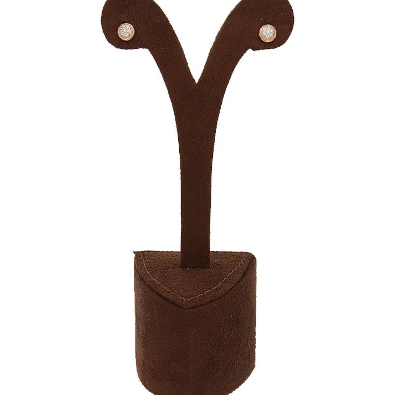 Sterling Silver 925 Rose Gold Plated Round Shaped Stud Earrings - FKJERNSL2506