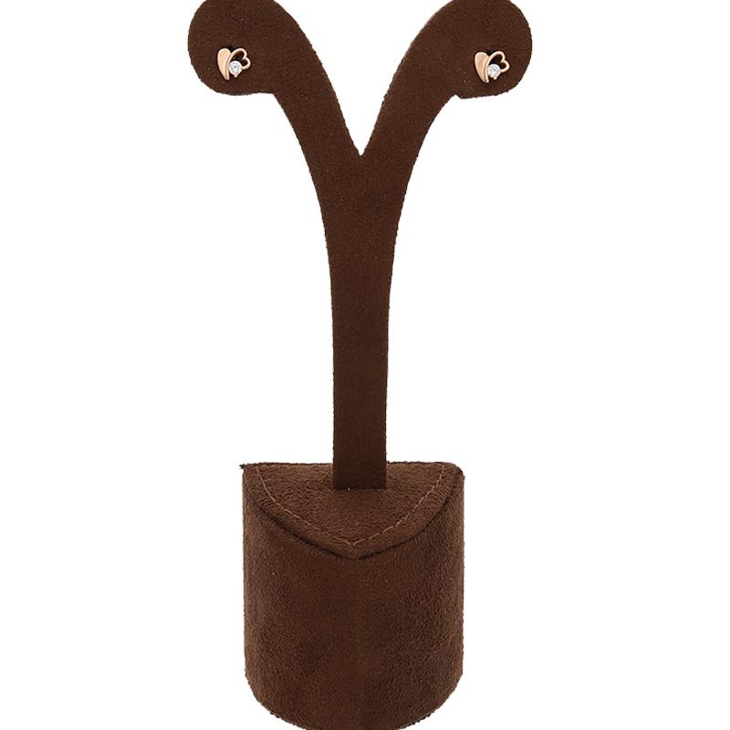 Sterling Silver 925 Rose Gold Plated Heart Solitaire Stud Earrings - FKJERNSL2524