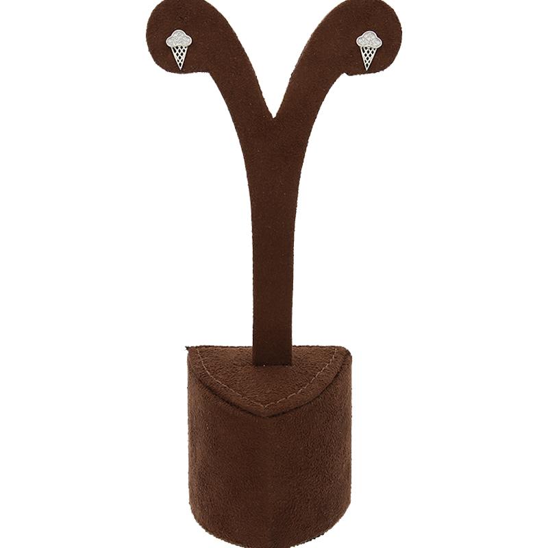 Sterling Silver 925 Ice Cream Cone Shaped Stud Earrings - FKJERNSL2532