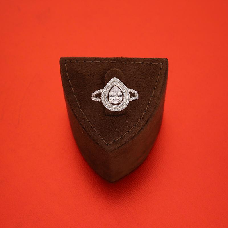 Sterling Silver 925 Pear Shaped Solitaire Ring - FKJRNSL2913