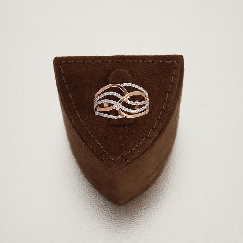 Sterling Silver 925 Rose Gold Plated Spiral Shaped Ring - FKJRNSL2906