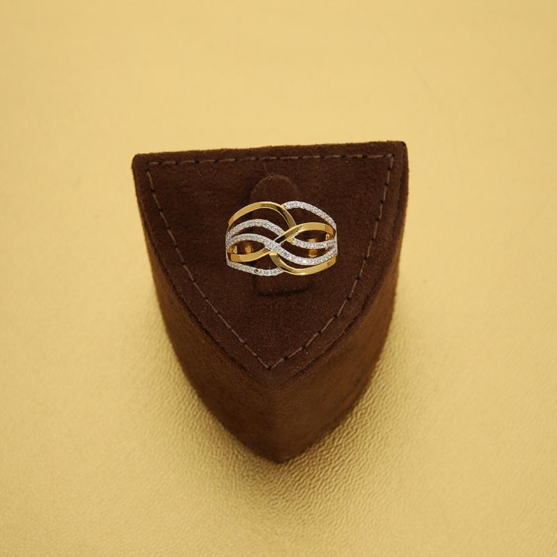 Sterling Silver 925 Gold Plated Spiral Shaped Ring - FKJRNSL2910