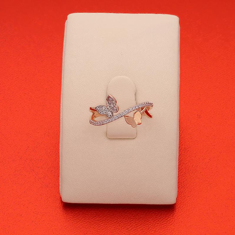 Sterling Silver 925 Rose Gold Plated Butterfly Shaped Ring - FKJRNSL2944